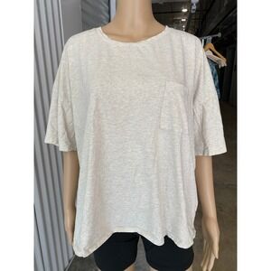 Boden Womens XL Pocket T Shirt Short Sleeve Beige Oversized Casual Top